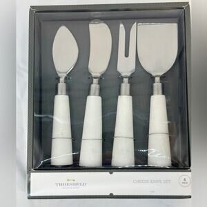 Marble Handle Cheese Knife Set – 4 Piece Stainless Steel Gift Set
